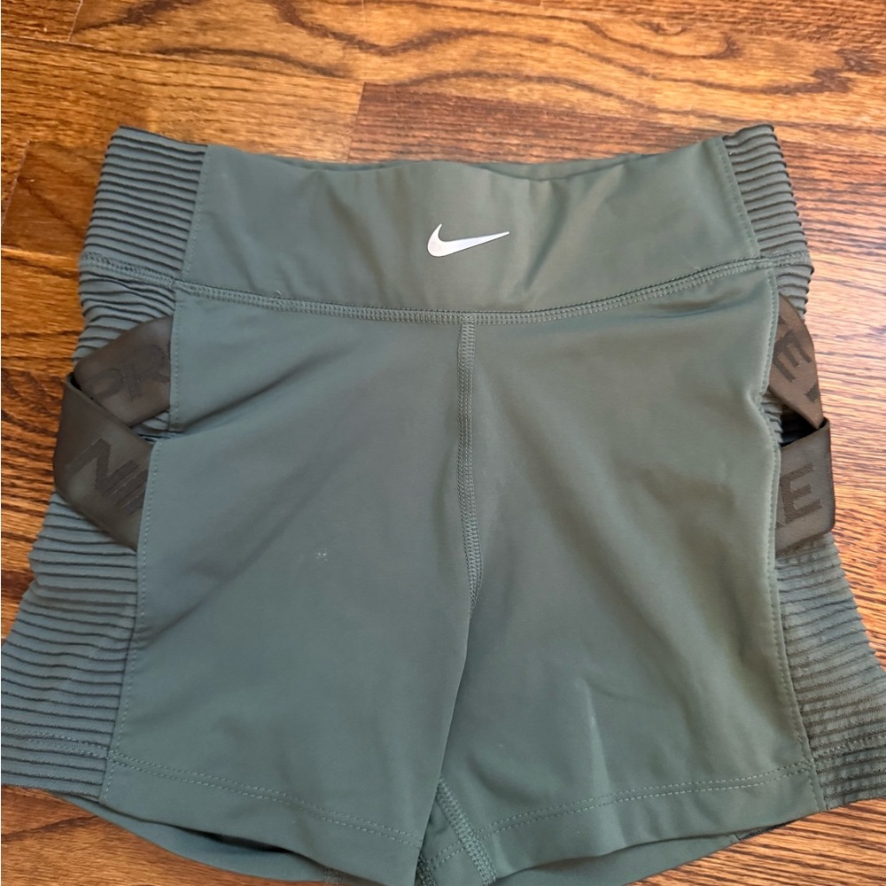 Nike Women's Olive Green Athletic Shorts